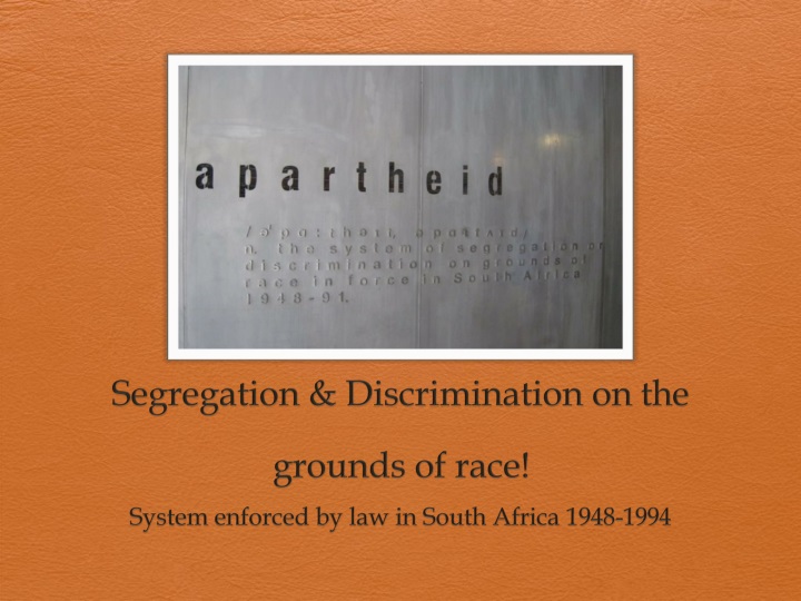 segregation discrimination on the grounds of race
