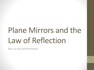 Plane Mirrors and the Law of Reflection