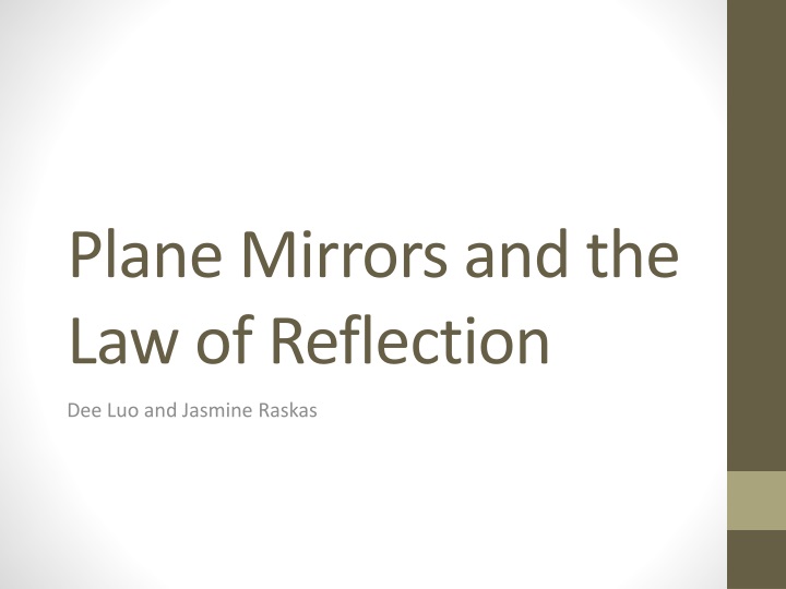 plane mirrors and the law of reflection