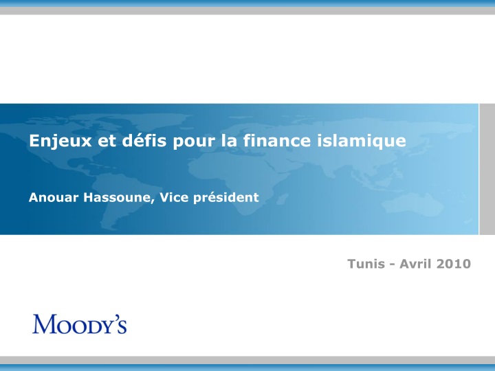 enjeux et d fis pour la finance islamique anouar hassoune vice pr sident