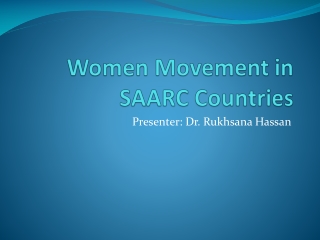 Women Movement in SAARC Countries