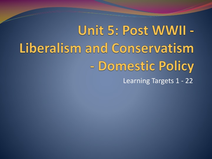 unit 5 post wwii liberalism and conservatism domestic policy