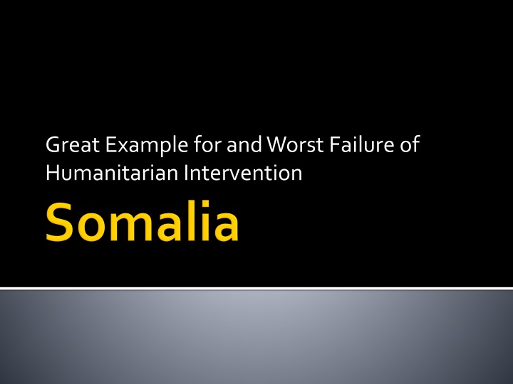 great example for and worst failure of humanitarian intervention