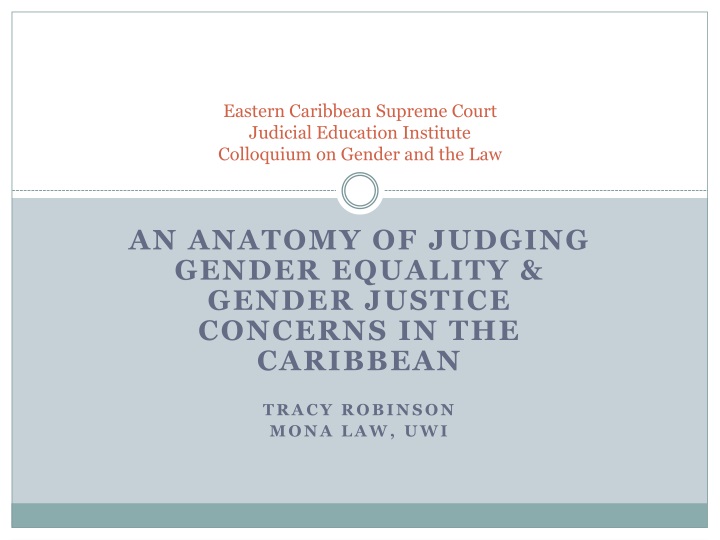 eastern caribbean supreme court judicial education institute colloquium on gender and the law