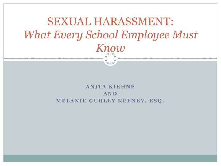 sexual harassment what every school employee must know