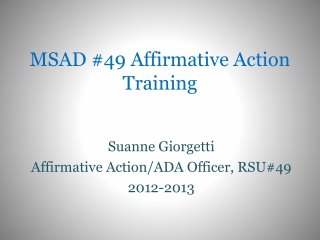 MSAD #49 Affirmative Action Training