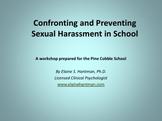 Confronting and Preventing Sexual Harassment in School