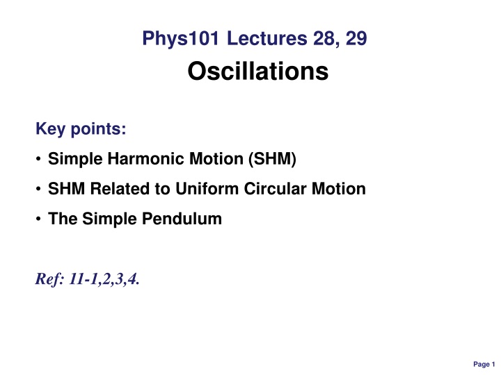 phys101 lectures 28 29 oscillations