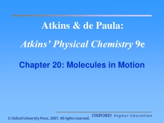 Atkins &amp; de Paula: Atkins’ Physical Chemistry 9e