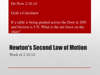 Newton's Second Law of Motion