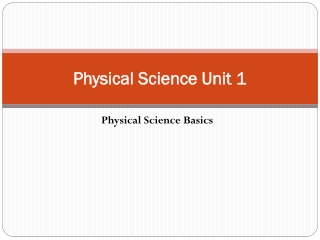 Physical Science Unit 1