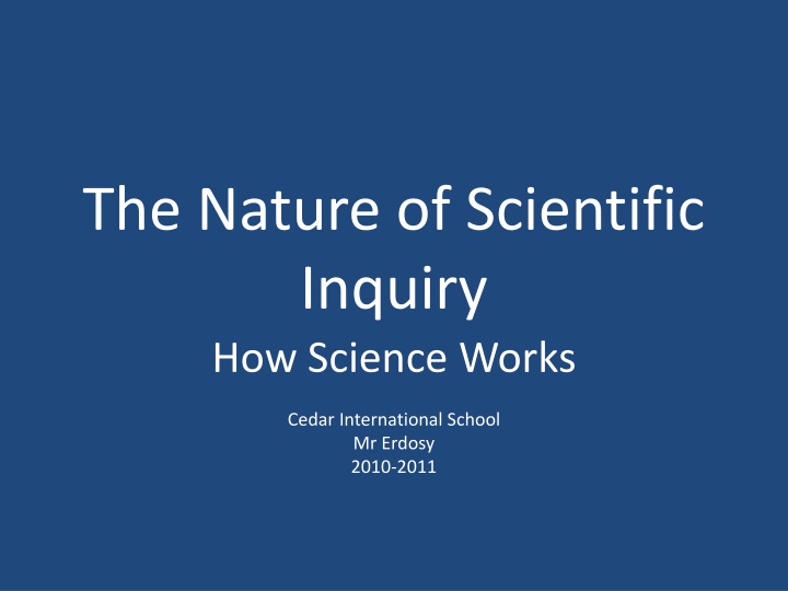 the nature of scientific inquiry