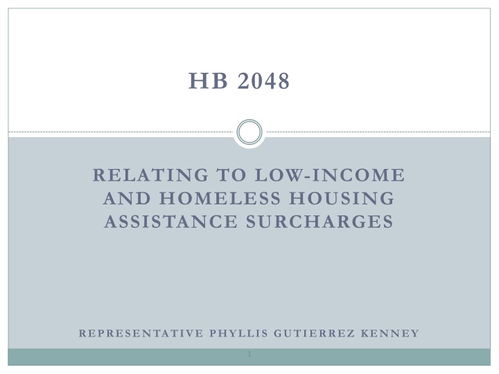 relating to low income and homeless housing assistance surcharges