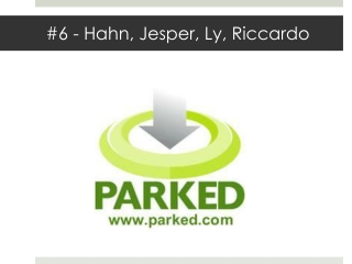 #6 - Hahn , Jesper, Ly, Riccardo