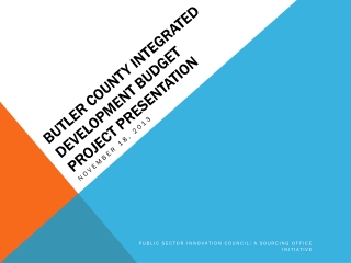 Butler County integrated development budget project presentation