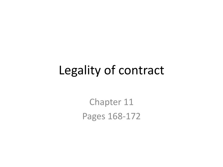 legality of contract