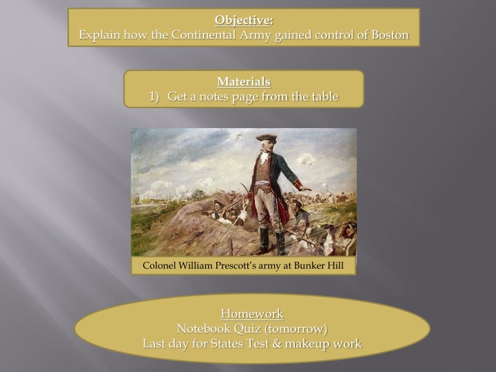 objective explain how the continental army gained