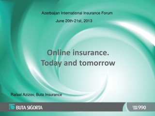 Online insurance. Today and tomorrow