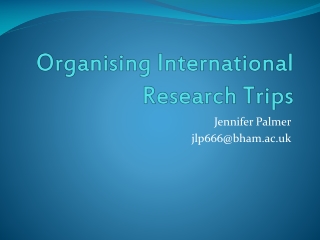 Organising International Research Trips