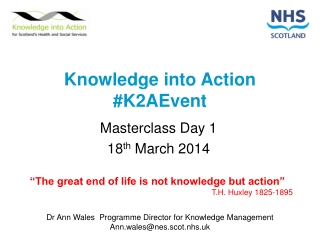Knowledge into Action #K2AEvent