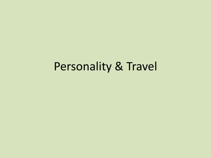 personality travel
