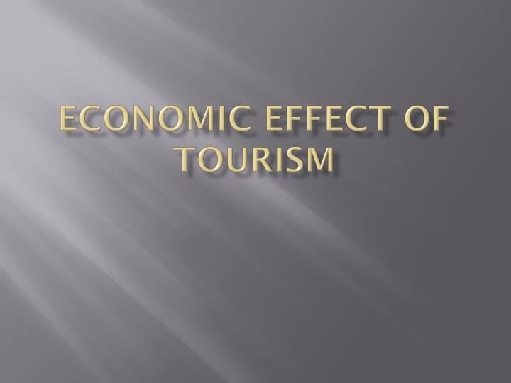 economic effect of tourism