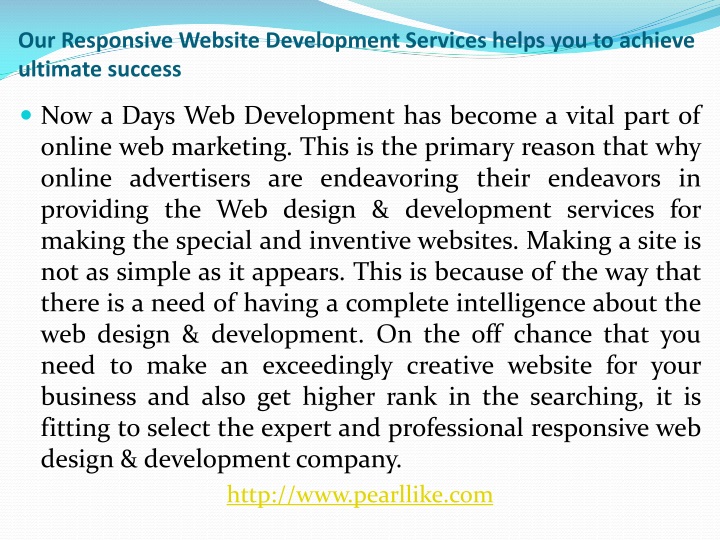 our responsive website development services helps you to achieve ultimate success