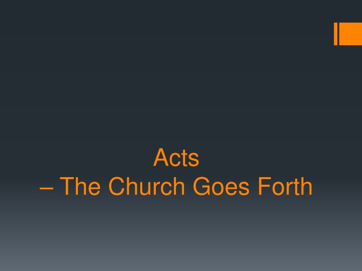 acts the church goes forth