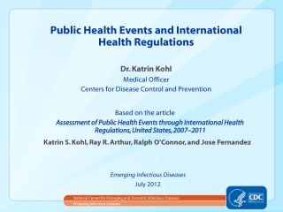 Public Health Events and International Health Regulations