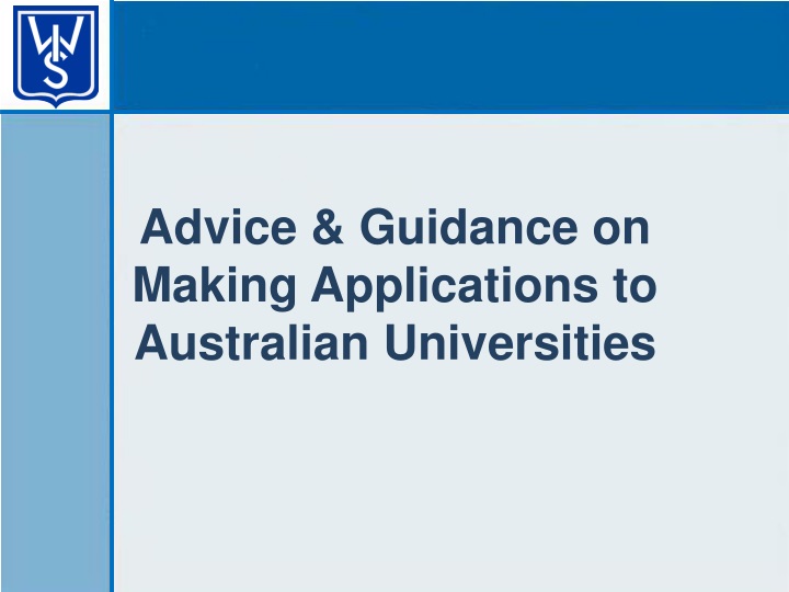 advice guidance on making applications to australian universities