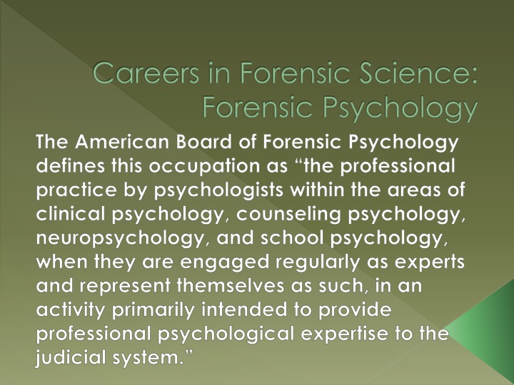 careers in forensic science forensic psychology