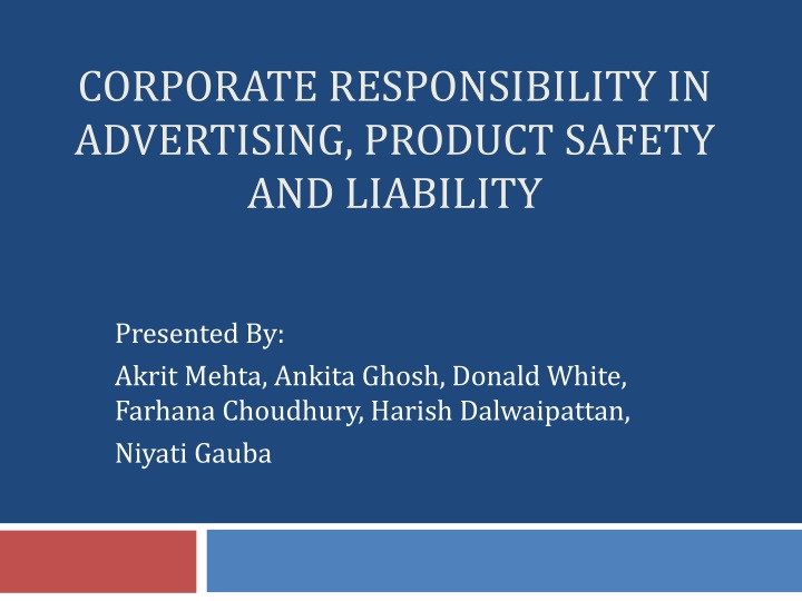 corporate responsibility in advertising product safety and liability