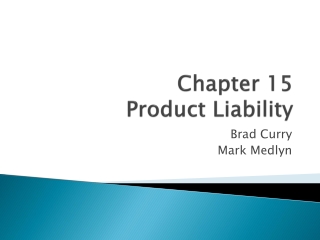 Chapter 15 Product Liability