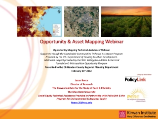 Opportunity &amp; Asset Mapping Webinar