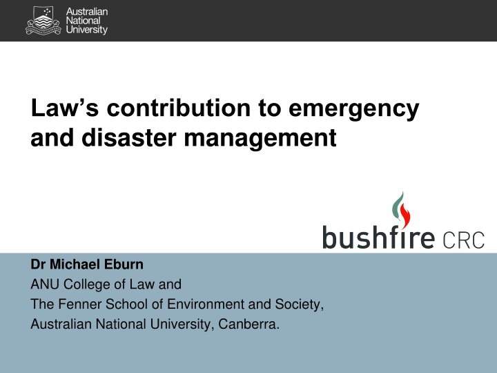 law s contribution to e mergency and d isaster management