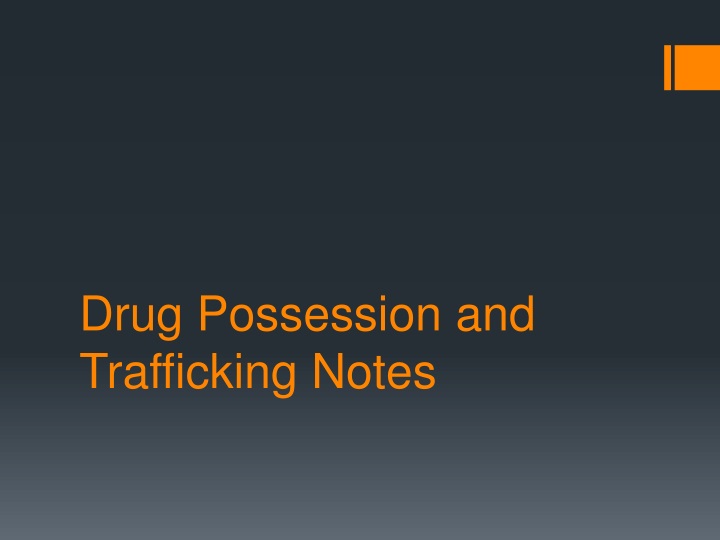 drug possession and trafficking notes