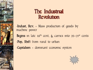 Indust . Rev . = Mass production of goods by machine power