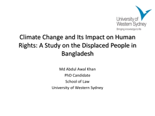 Climate Change and Its Impact on Human Rights: A Study on the Displaced People in Bangladesh