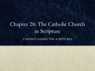 Chapter 28: The Catholic Church in Scripture