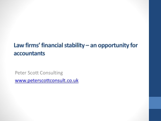 Law firms’ financial stability – an opportunity for accountants