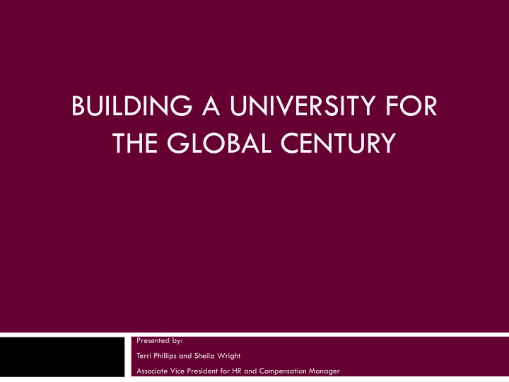 building a university for the global century