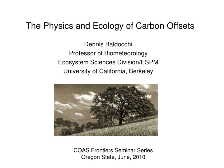 the physics and ecology of carbon offsets