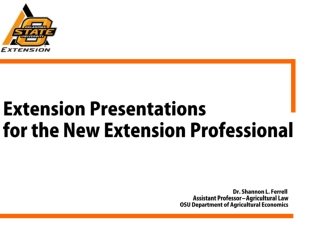 Extension Presentations for the New Extension Professional