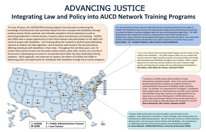 advancing justice integrating l aw and policy into aucd network training programs