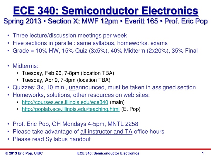 ece 340 semiconductor electronics spring 2013