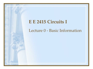 E E 2415 Circuits I