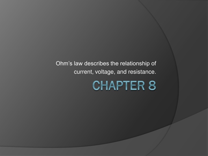 ohm s law describes the relationship of current voltage and resistance