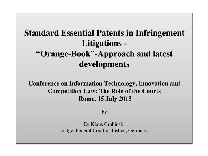 standard essential patents in infringement