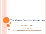 The Master Schedule Collection - slide 1