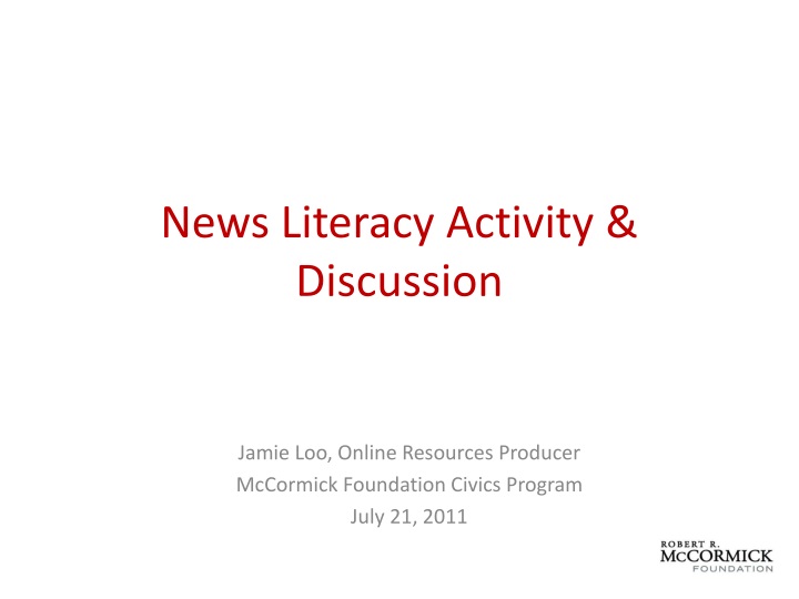 news literacy activity discussion